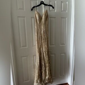 Gold Sequin Prom Dress